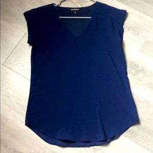 Express Navy Short Sleeve Blouse SZ XS